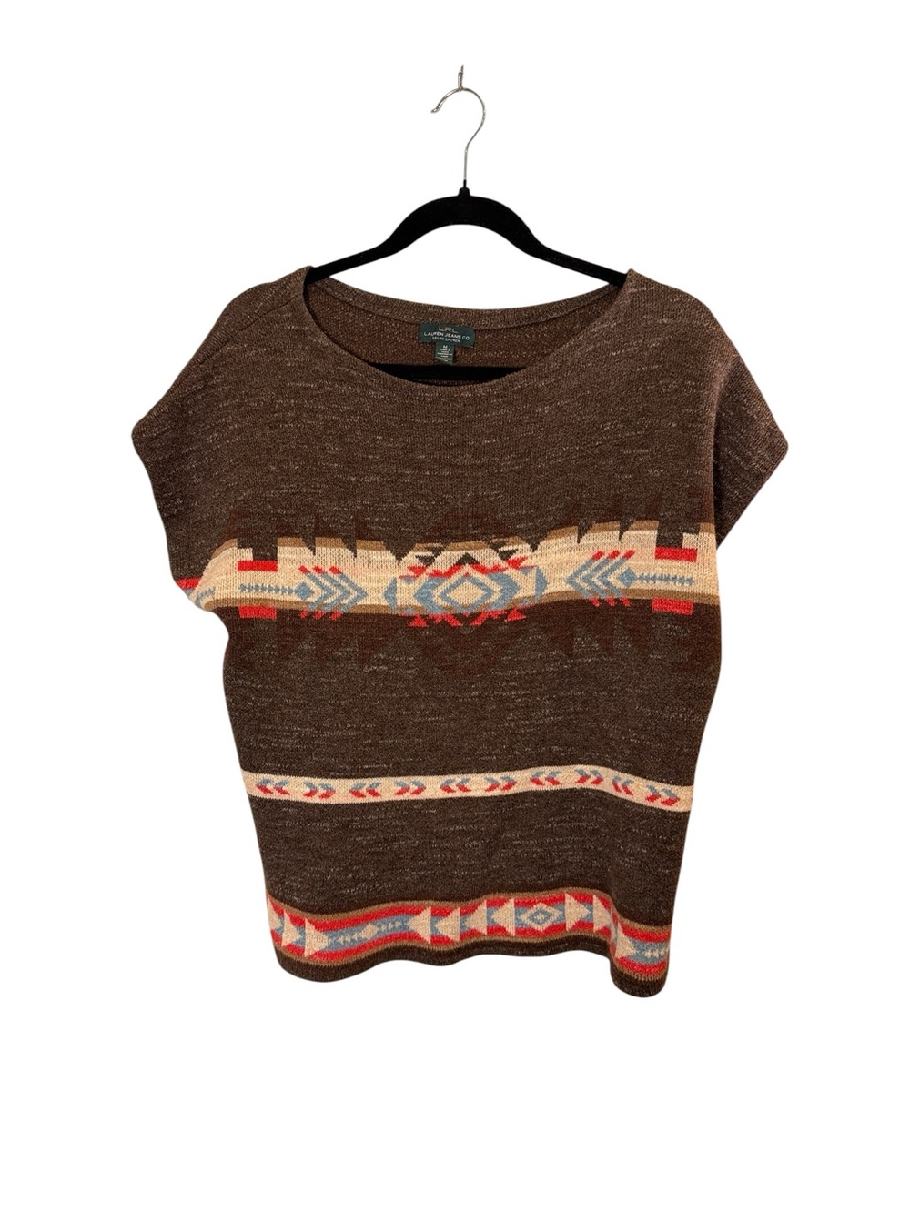 Lauren Ralph Lauren Women’s Cotton Aztec Southwest Cap Sleeve Vest/Top sz M
